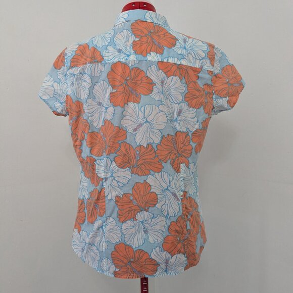 Izod Hawaiian Floral Print Button Down Top - Picture 4 of 5